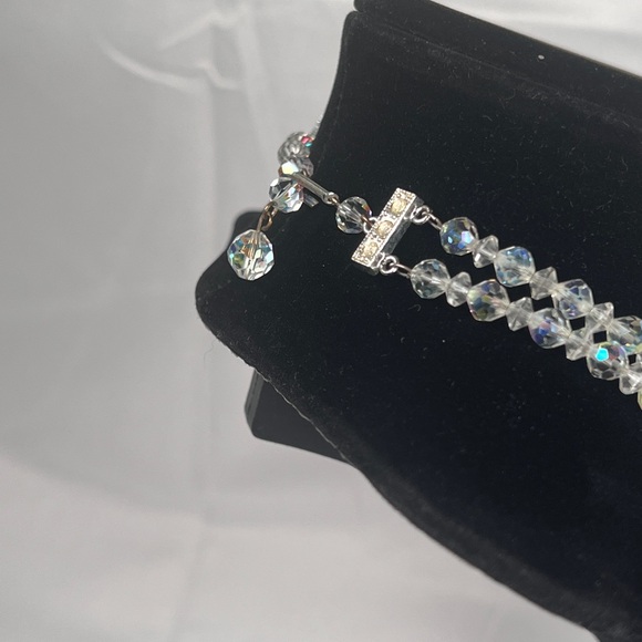 Elegant Vintage Aurora Borealis Double Strand Crystal Bead Necklace - Picture 5 of 8